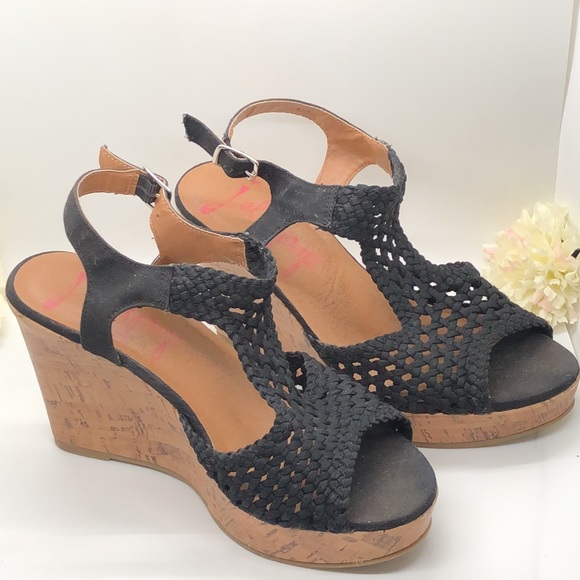 Jelly Pop “Mosaic” Black Wedges - Picture 16 of 16